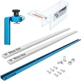 POWERTEC Table Saw Sled w/Blade Guard, 24" T Track, 19" HDPE Miter Bars, 3" T Track Stop Block, Bolt, Screw, Miter Slot Runners for DIY Table Saw Crosscut Sled, Woodworking Tools Accessories (71703)