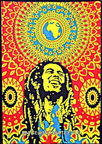 Bob Marley Cotton Wall Hanging Tapestry Poster Wall Decor,Home Art Yoga Poster 30x40 Inch -Malwa Textile