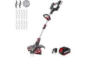 Korunria Brushless Weed Wacker Cordless, Battery Powered Weed Wacker wtih Blade, 3-in-1 Brush Cutter & Edger & Mini-Mower with 4.0Ah Battery and Charger, 45+Mins, K&GO Force
