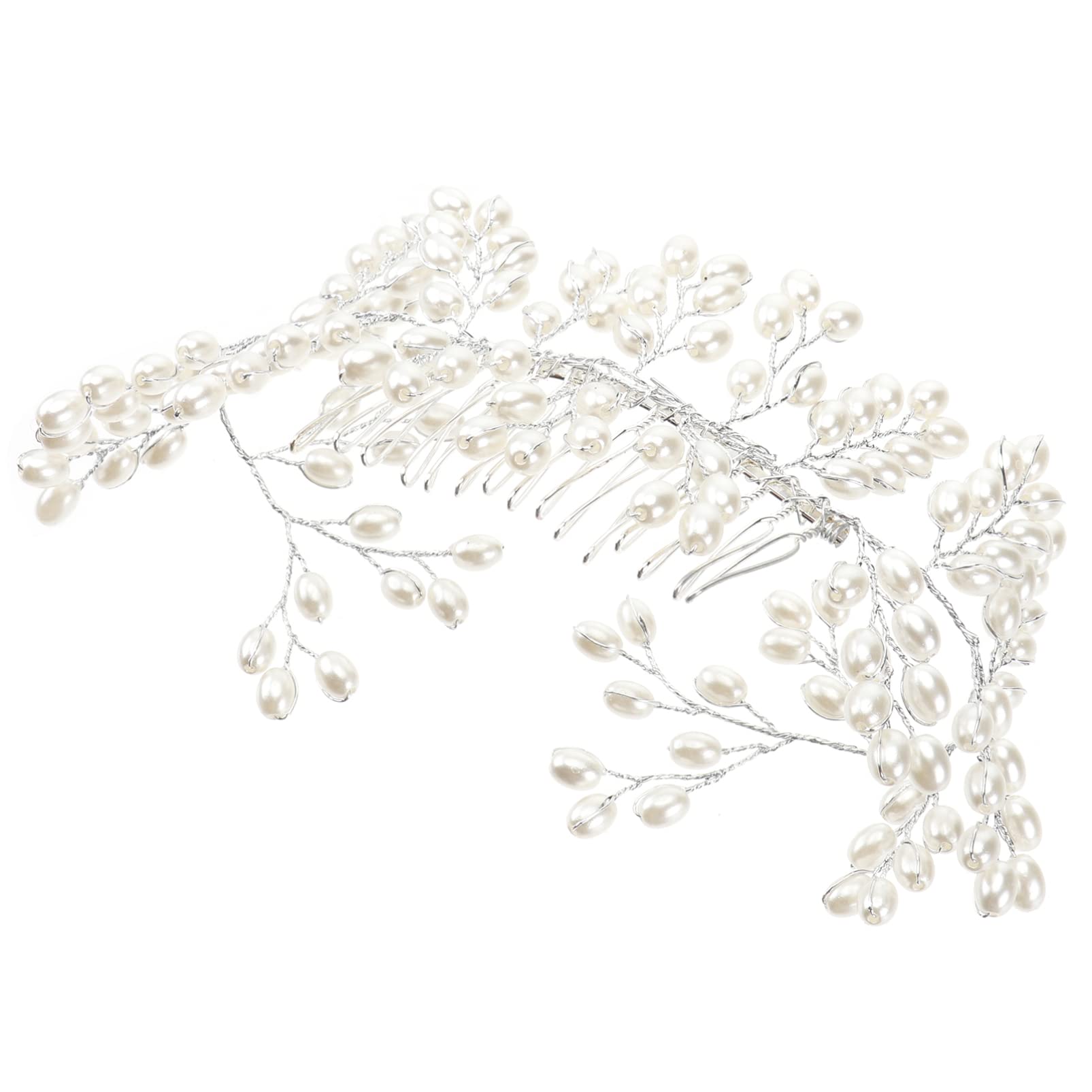Frcolor Bridal Hair Comb, Elegant Pearls Wedding Hair Comb Handmade Wedding Hair Accessories