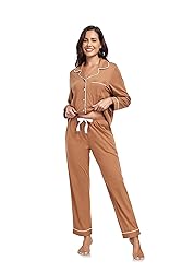 COLORFULLEAF Women's 100% Cotton Long Sleeve Pajama