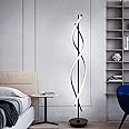 ADISUN 40W LED Modern Floor Lamp Remote Control Dimmable Spiral Floor Lamp Indoor Tall Lamp Floor Lamp for Living Rooms Family Rooms Bedrooms Offices Lighting (Black)