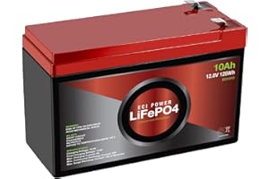 ECI Power 12V 10Ah Lithium LiFePO4 Deep Cycle Rechargeable Battery | 2000-5000 Life Cycles & 10-Year Lifetime | Built-in BMS | Perfect for RV, Solar, Marine, Overland, Off-Grid Applications