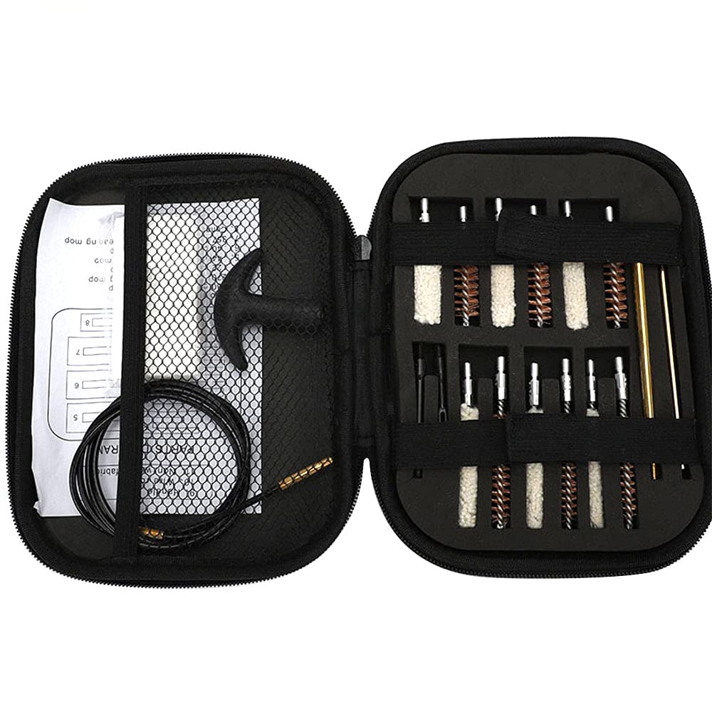 ANCLLO 20pcs Cleaning Brushes Kit with Carrying Case for Outdoor Pistol Hunting Tool Brush Accessories