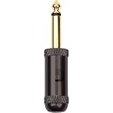 D'Addario Accessories Guitar Cable Plug - Solderless Plug for Making Guitar Cables - Gold Plated - Cable Station - 1/4 Inch/6.35 MM - Straight - 1 Pack