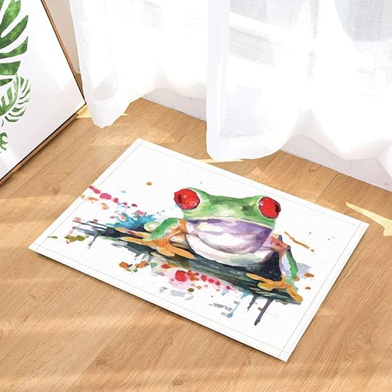 Animal Bad Teppich von gohebe niedlicher Watercolor Frosch Rutschfeste