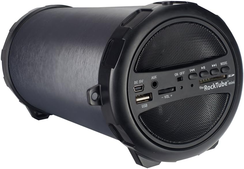 TUNES2GO CSR-E035 ROCKTube Mini Bluetooth Portable 2.1 Hi-Fi Speaker System and Digital Music Player