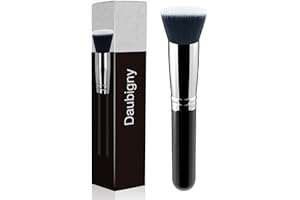 Makeup Brush Daubigny Flat Top Foundation Brush for Liquid Makeup Premium and Professional Make Up Foundation Brush Perfect for Mineral Foundation Highlight Flawless Powder Buffing Blending (Black)