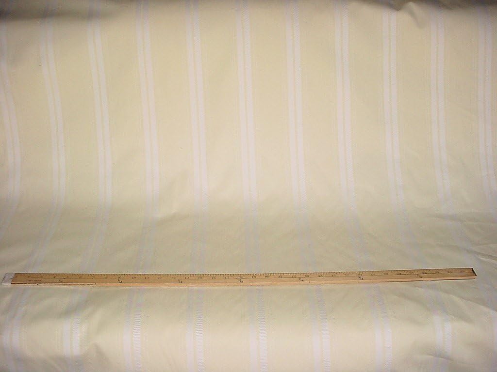 Robert Allen St. Petersburg in Double Cream - Embroidered Stripe Designer Upholstery Drapery Fabric - by The Yard