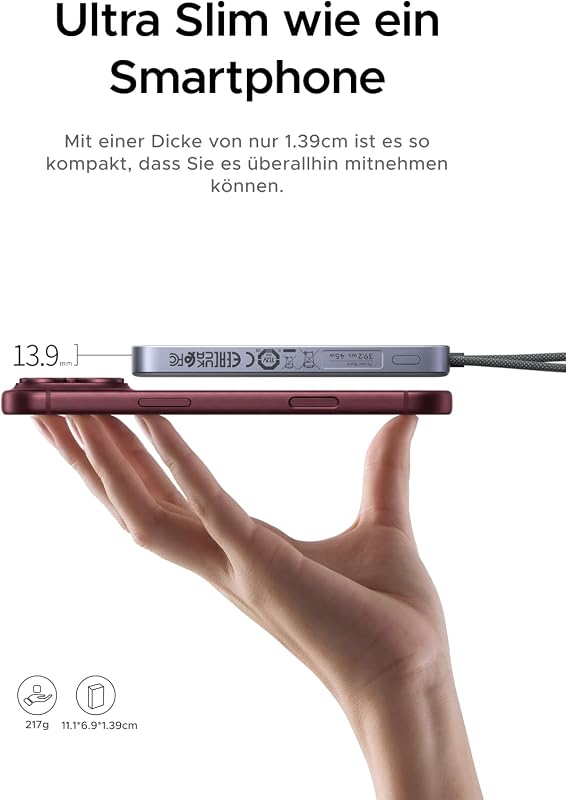 MagFlow Air Ultra Slim Powerbank Magsafe 10000mAh Qi2 25W, PD45W