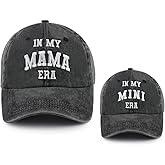 2PCS Mama and Mini Era Matching Hats for Women Kids, Adjustable Embroidered Cotton Mom Daughter Baseball Cap