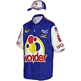 Qosivfey Mens Talladega Nights Ricky Bobby Shirt Halloween Racing Costume with Hat