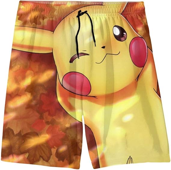 LMHBLTOP Japón Anime dibujos animados Pikachu Hombres Hawaiian
