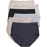 Hanes Women's Microfiber Stretch Underwear Pack, Comfort Flex Fit Brief Bikini or Thong Panties, 6-Pack