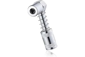 Wevdn 90 Degree Grease Coupler Adapter, Sturdy Steel Grease Coupler Adapter with Sleeves for Tight Spaces, Grease Gun Lubrication Tool for Car Farm Truck Industrial Use (Big Sleeve)