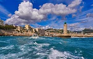 NR Kits de Pintar por numeros de Ciudad Costera. Faro Pintado a Mano