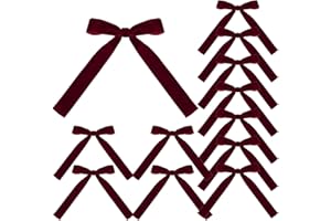 Velvet Red Bows - Velvet Christmas Bows - Portable Christmas Red Festive Ribbon Bow for Garland, Fireplace, Stairs, Fence