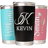 Made in USA - Personalized Tumbler with Engraved Name - Custom Coffee Mug Cup 20 Oz with Lid - Customized Employee Appreciation Gifts - Personalized Gifts for Men Women - Customized By Enterprise
