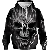 CZLBTFTP Men's Skull Graphic Hoodie Funny Long Sleeve Sweatshirt Pullover