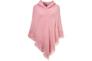 Ferand Ladies' Hooded Cape with Fringed Hem, Crochet Poncho Knitting Patterns for Women