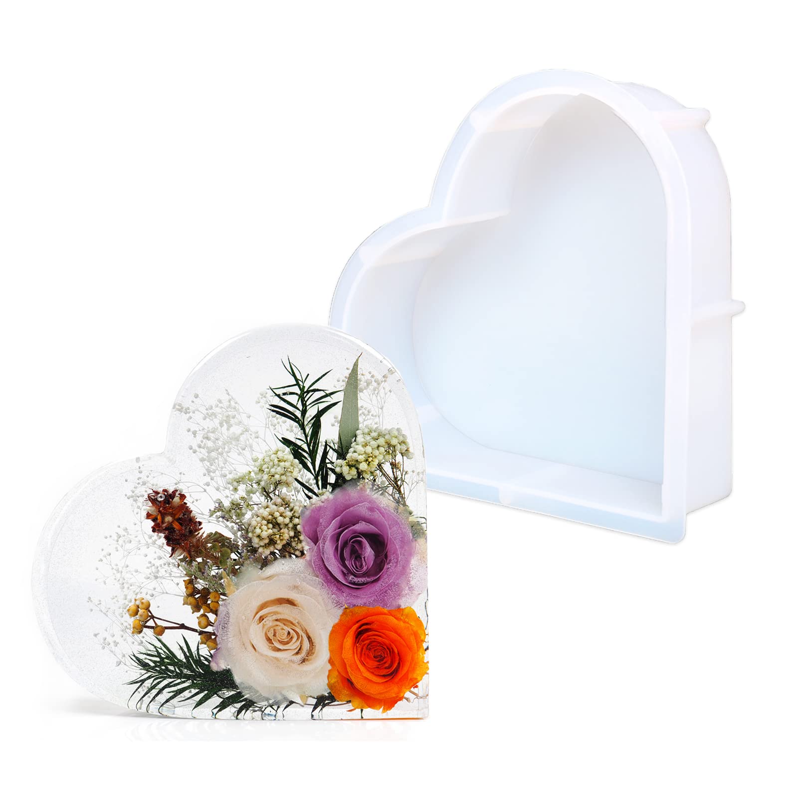 Large Resin Silicone Mould, Oversize Heart Resin Moulds, Silicone Mold Epoxy Resin for Flowers Preservation, DIY Wedding, Home Decoration