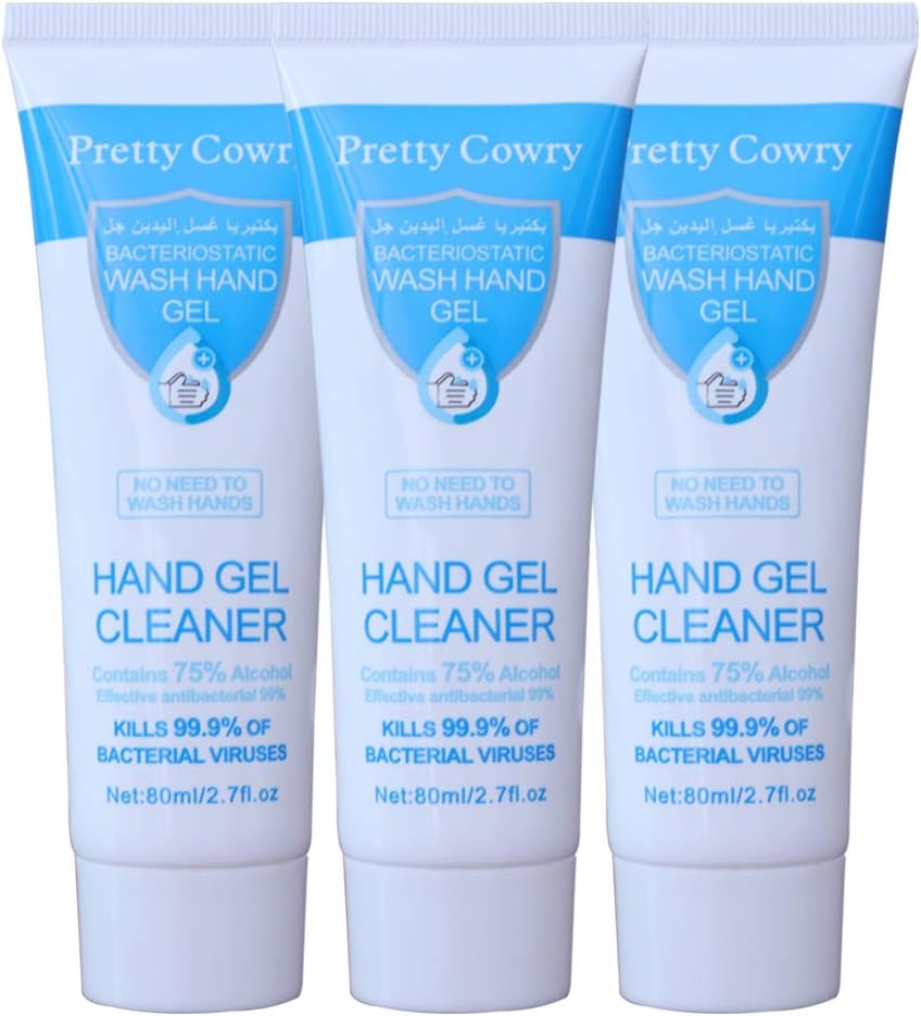 ROUSHUN 80ML 3Pcs No-Rinse Liquid Hand Sanitizer Soap Travel Portable Suitable Hand Wash Gel,80ML (Pack of 3)