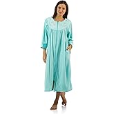 Casual Nights Women's Zipper Front Jacquard Fleece Long Robe Duster