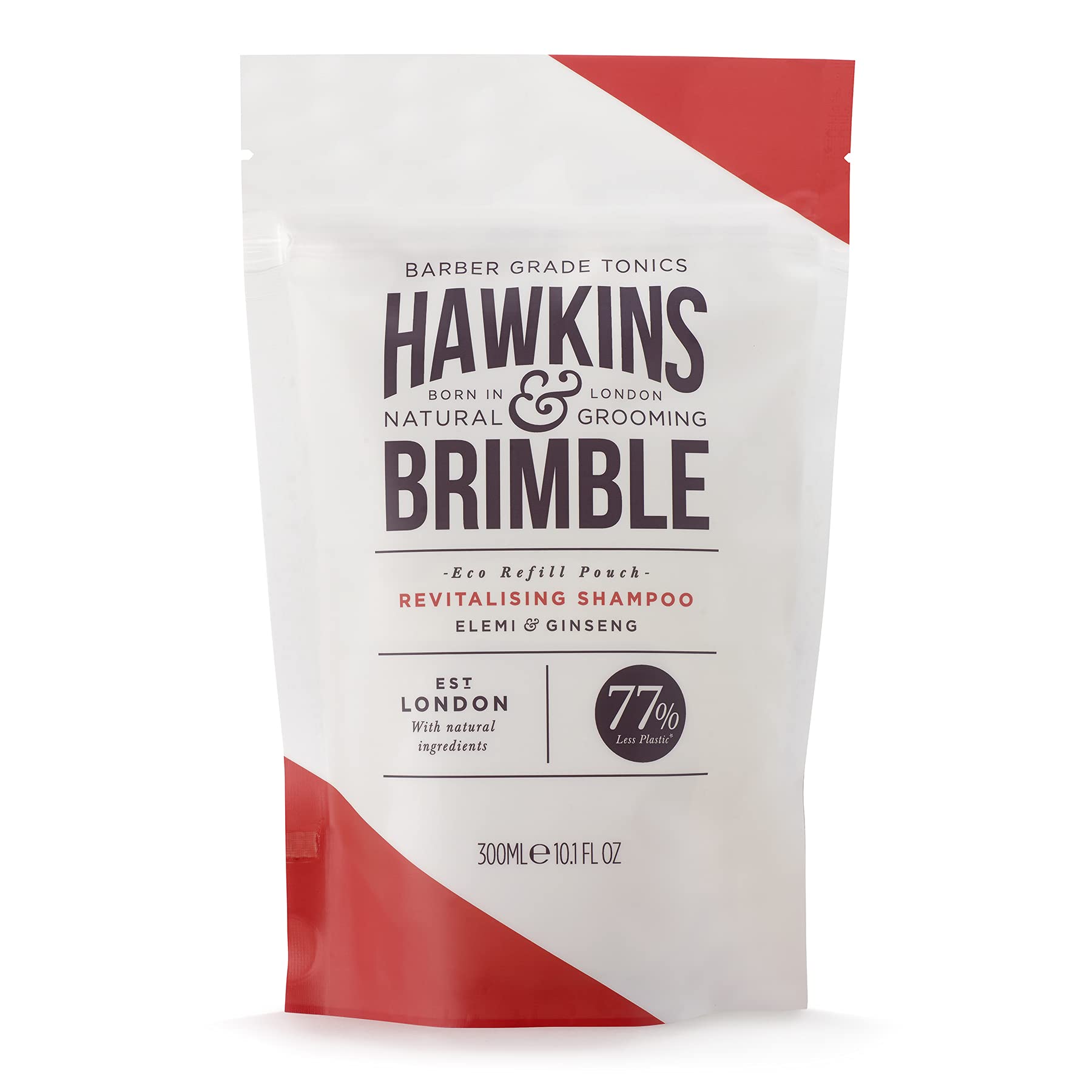 Hawkins & Brimble Shampoo Eco-Refill Pouch - 300ml for Men Revitalise Hair Dry Scalp | Eco Friendly Refill Pouches (Shampoo Refill Pouch)