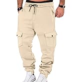 TAFLE Mens Fleece Lined Sweatpants Warm Winter Athletic Jogger Pants with 6 Pockets Drawstring Outdoor Trousers