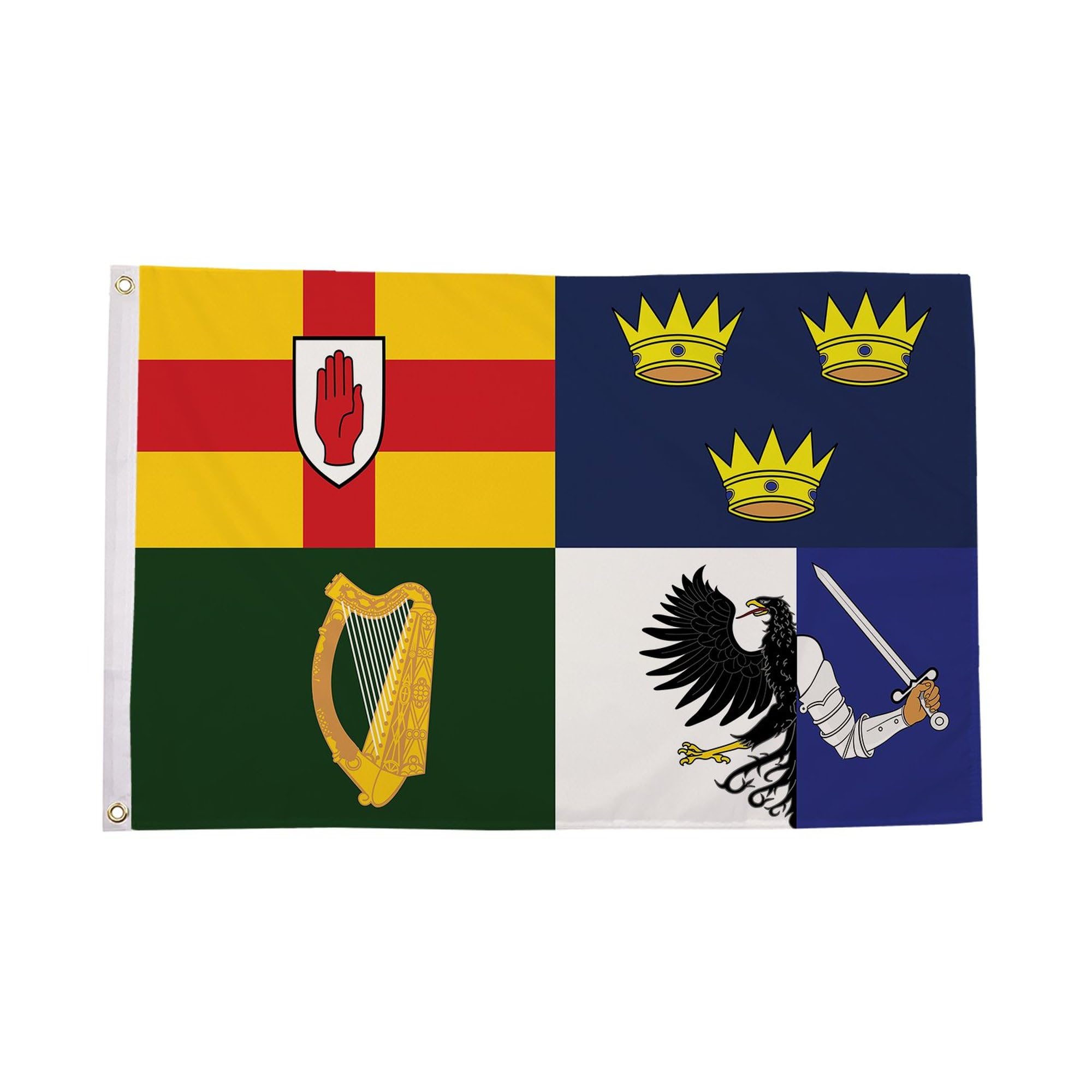 Flagtex Four Provinces of Ireland Flag 8ft x 5ft Extra Large Flag 240cm x 150cm | Premium Woven Polyester with Brass Eyelets | Indoor Outdoor Garden Decoration Wall Hanging Display