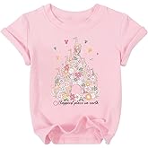 Magical Shirt for Girl Floral Graphic Tshirt Kids Cute Flower Holiday Summer Trip Tee Tops