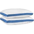 Utopia Bedding Gusseted Quilted Pillow (Standard/Queen 18 x 26 Inches, Blue) Set of 2 Premium Quality Bed Pillows For Side and Back Sleepers With Blue Gusset
