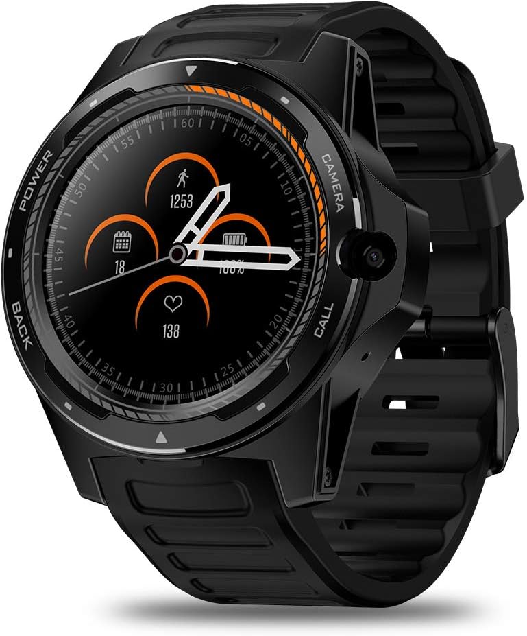 Smart Watch, Zeblaze THOR 5 Dual Systems 4G Smart Watch, Android 1.39 Inch 454 * 454 Display, 8MP Front Camera, GPS wifi 4G Smartwatch Heart Rate Monitor Compatible with iOS and Android,Black