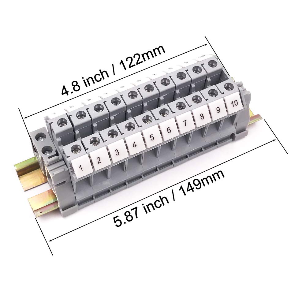 Industrial & Scientific Erayco UK10N 10 Gang DIN Rail Terminal Blocks
