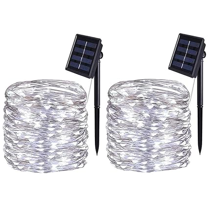 Amazon Com Bolweo 2 Pack Solar String Lights Outdoor Solar Fairy