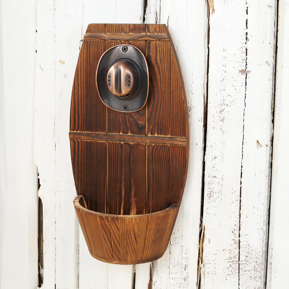 Wooden Wall Mounted Beer Barrel keg Bottle Opener, Vintage Bottle Opener with Cap Collector Catcher, Gift for Men and Beer Lovers, Use as Bar Decoration.