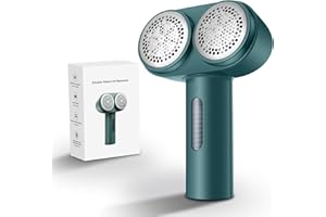 HANDZEE Power Fabric Shaver, Professional Pilling Remover, Dual-Head Electric Lint Remover 2nd Gear Adjustable Speed, 6 Blades Large Fuzz Pill Remover for Clothes Sweater Couch Furniture Green