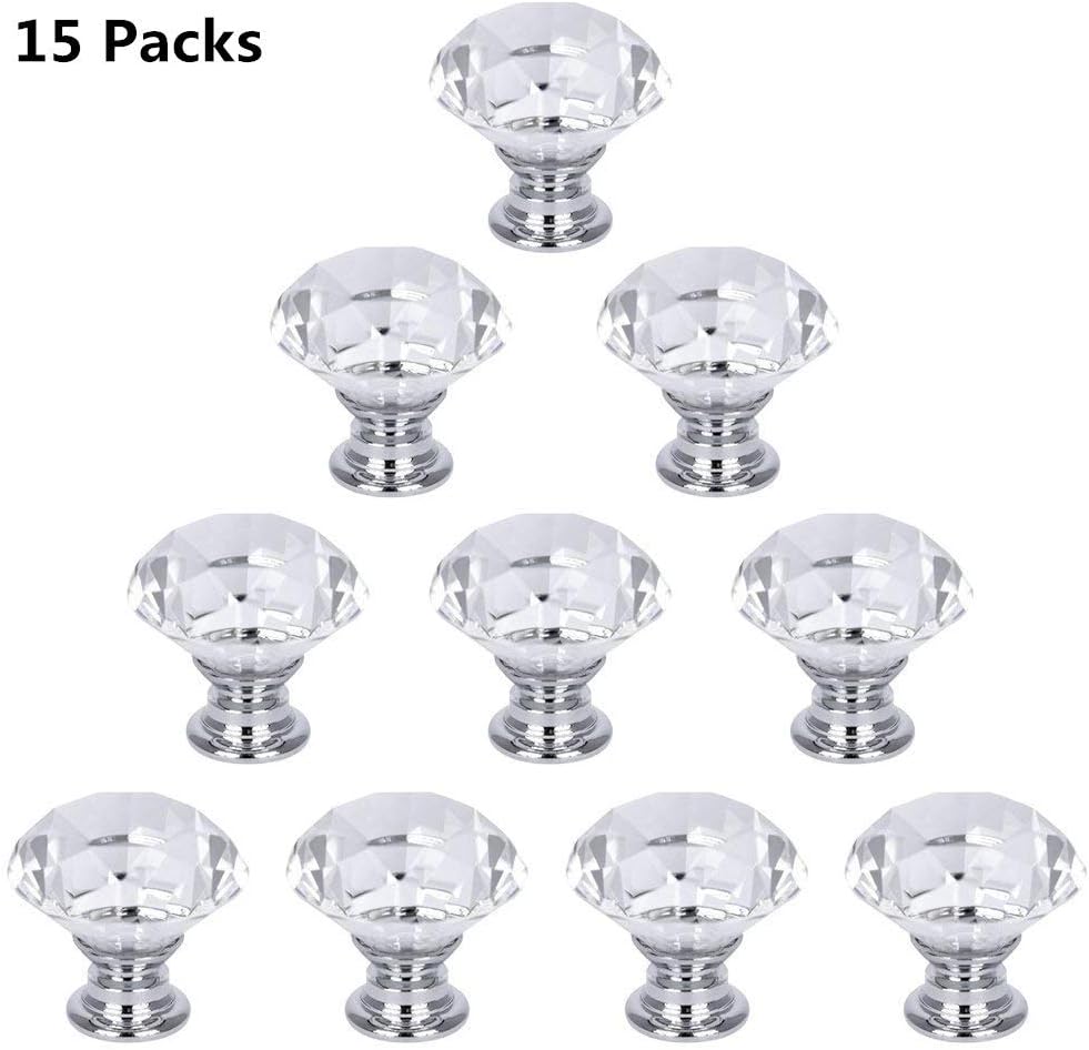 PUBAMALL Perilla de cajón,Perillas de Puerta Redonda de Cristal para