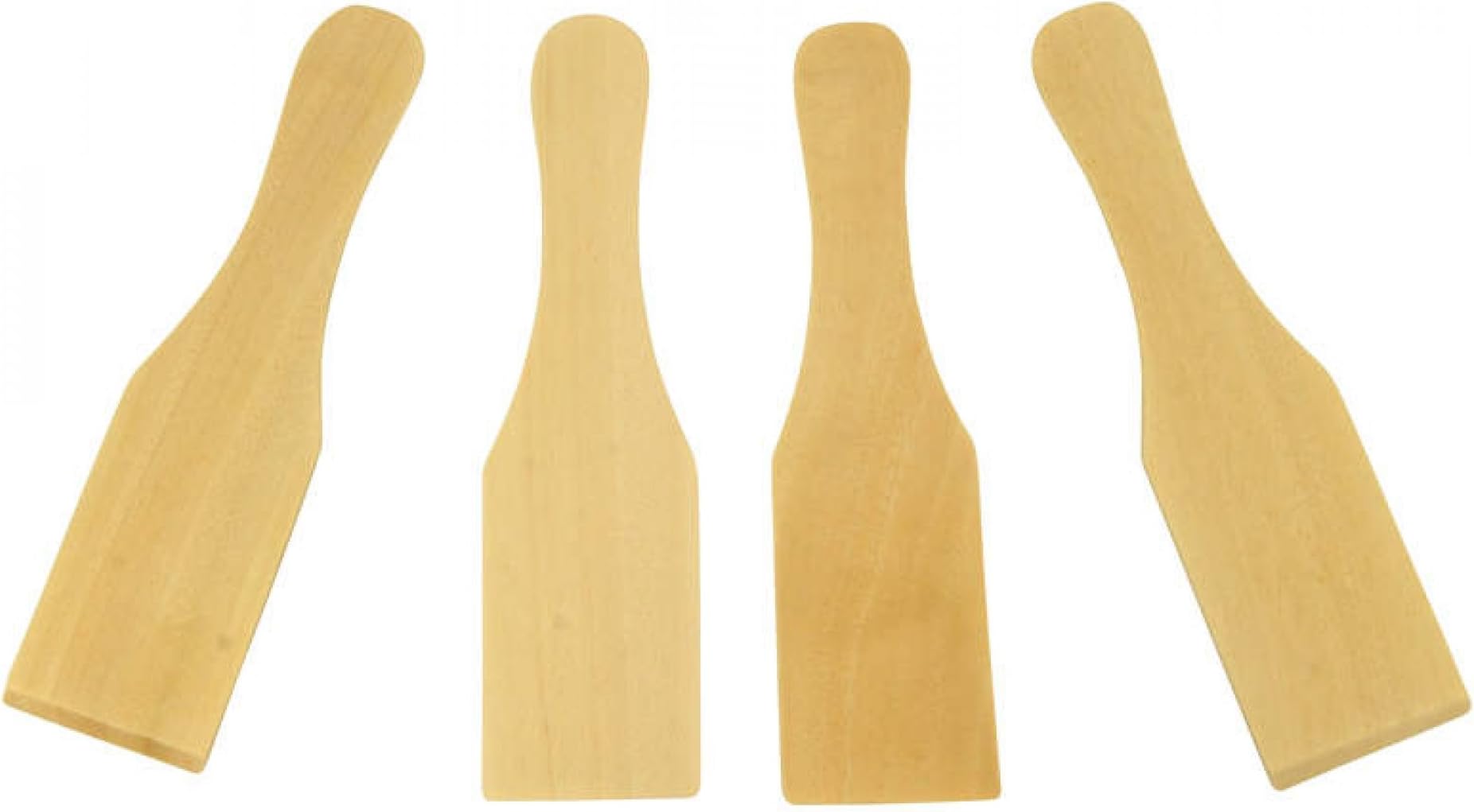 4 Wooden Scraper Spatulas