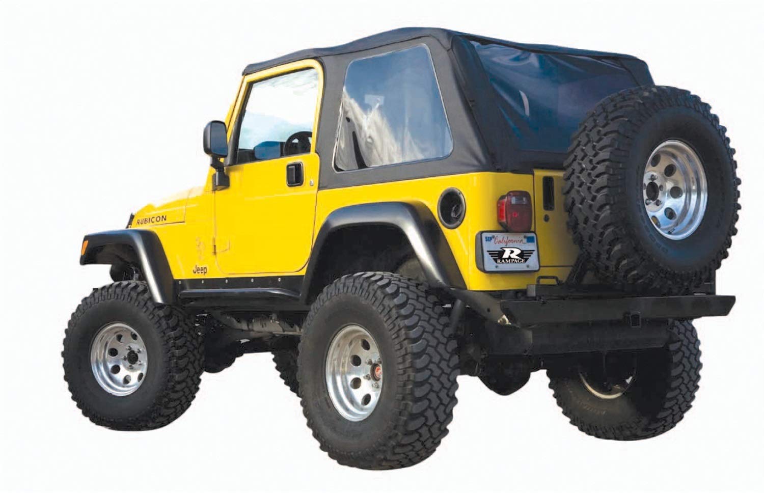 RAMPAGE PRODUCTS 109535 Frameless Trail Top for 1997-2006 Jeep Wrangler TJ, Black Diamond w/Tinted Windows