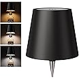 nulmvic Wireless Bottle Lamp Shade - Portable LED Wine Bottle Lamp with Stopper, 3 Color Stepless Dimming Rechargeable Touch Wine Bottle Lights for Any Liquor Bottle Bars Restaurants (Black, 1 Pack)