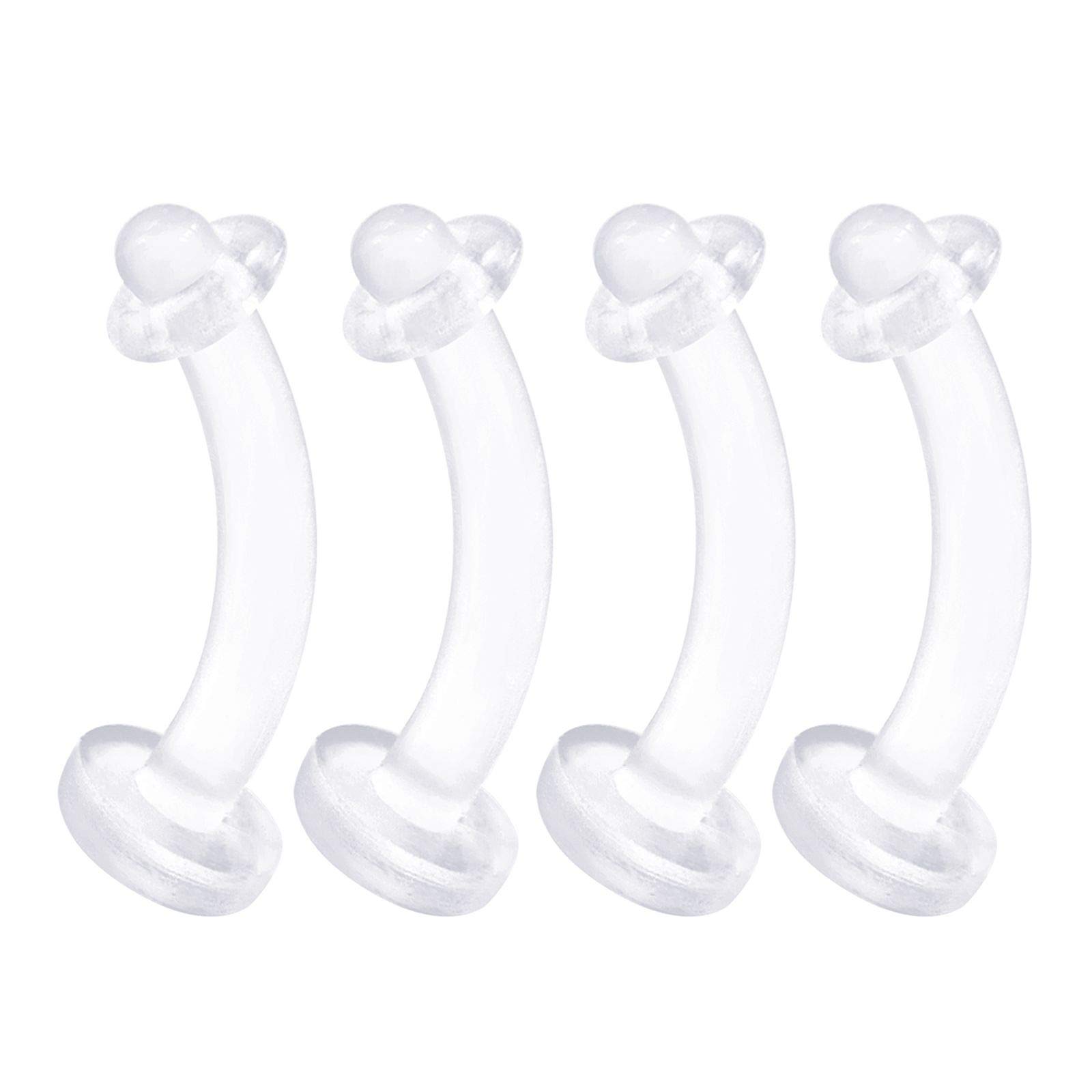 4PCS Flexible Acrylic Clear Belly Button Ring Retainer 14 Gauge 5/16 8mm Navel Bar Earring Piercing Jewellery 2472