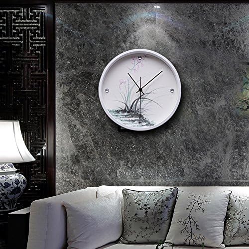 3d Modern Wall clock Simple Refined Decoration Wall clock Wood Silent Not tick 15 inch-E
