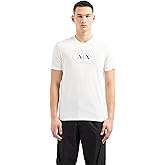 Armani Exchange Mens Regular Fit Cotton V Neck Center Logo Tee