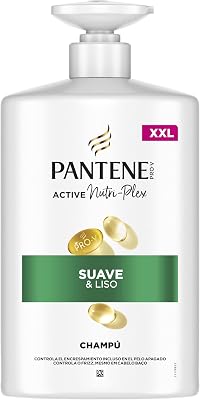 Pro-V Suave y Liso Champú 1000ml dispensador, Pelo Encrespado y Apagado. Limpieza Suave. Protege Enlaces Capilares. Sin Siliconas. Nutri-Plex