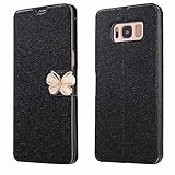 For Galaxy S8 Plus Case,HP95(TM) Fashion Ultra Slim Flower Layered Leather Flip Case Wallet Cards cover For Samsung Galaxy S8 Plus 6.2inch (Black)
