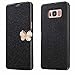 For Galaxy S8 Plus Case,HP95(TM) Fashion Ultra Slim Flower Layered Leather Flip Case Wallet Cards cover For Samsung Galaxy S8 Plus 6.2inch (Black)