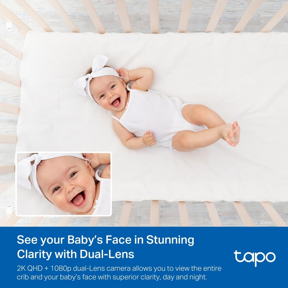Tapo C840 Dual-Objektiv BabyCam (Erkennung von Babygeschrei & bedecktem Gesicht, Schlafanalyse & -bericht, Schlaflieder & Weißes Rauschen, Nachtlicht, MicroSD bis 512 GB) 3