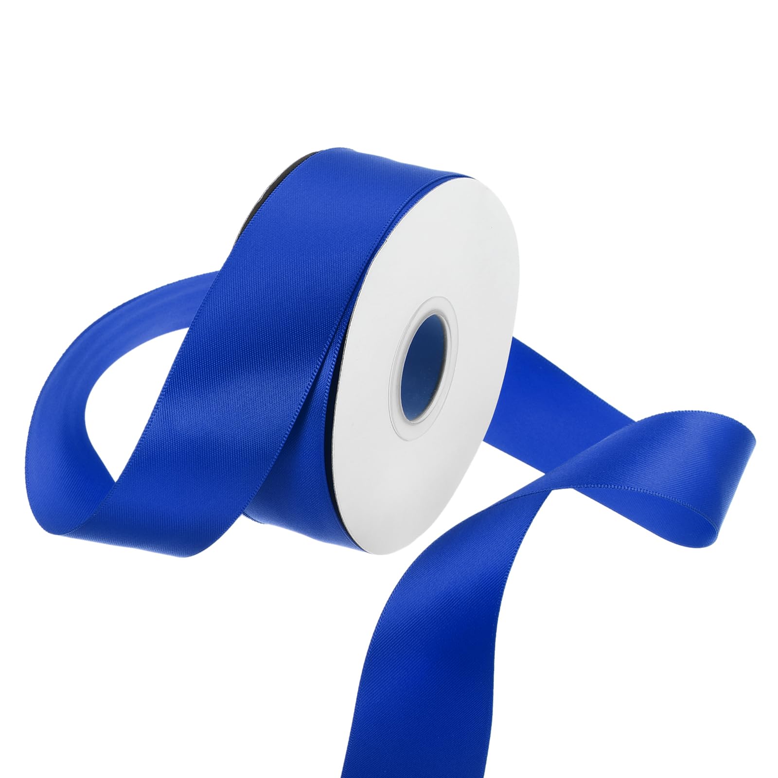 Rebower 32mm Satin Ribbon 23m Thick Double Face Grosgrain Silk Ribbon, [for Gift Wrapping, Hair Bows, Wedding, Cake, Flower] - 25 Yard/75ft/Dark Blue
