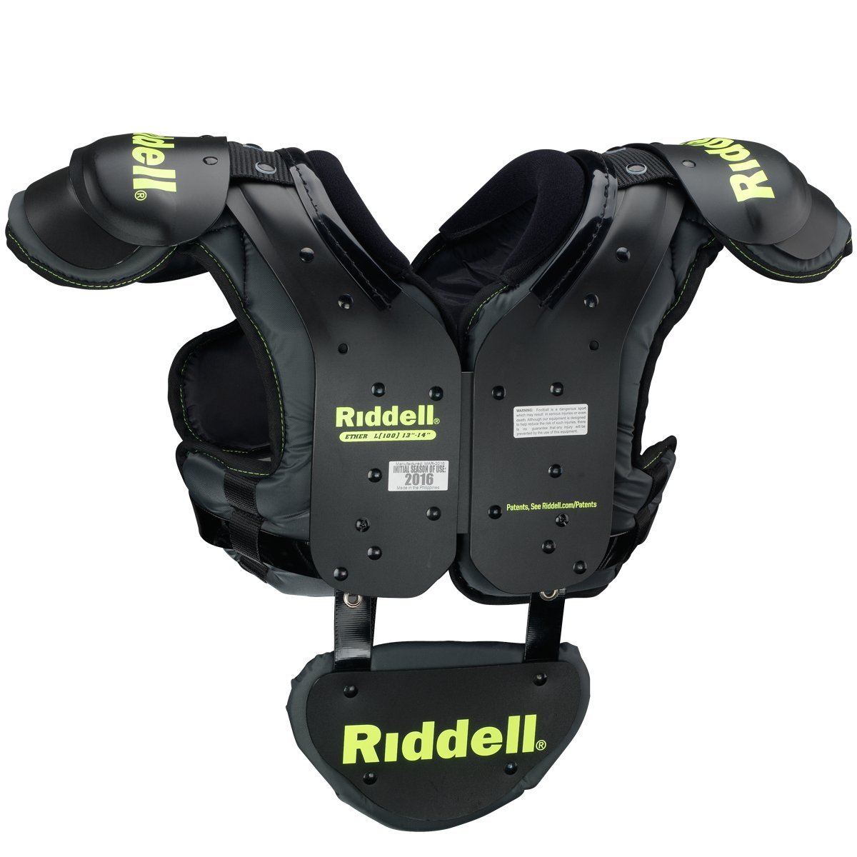 Riddell Sports Surge Youth Football Shoulder Pad Black/Volt